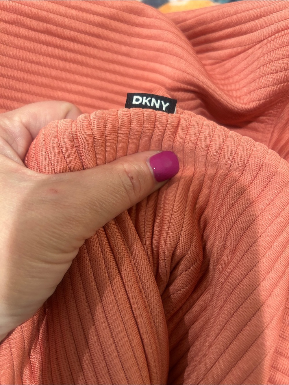 DKNY Woman’s Ribbed Full Zip Hoodie Jacket in Coral Best for a size medium/large - Picture 8 of 10